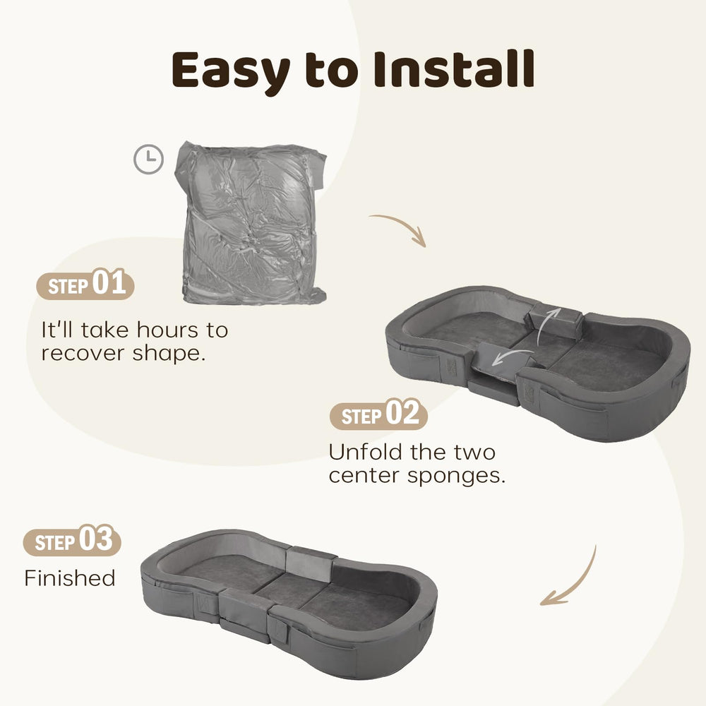 ENITYA toddler bed hidden Velcro design protects skin during play and sleep.