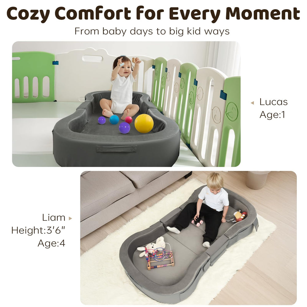 ENITYA toddler bed lightweight foldable design eases travel and storage.