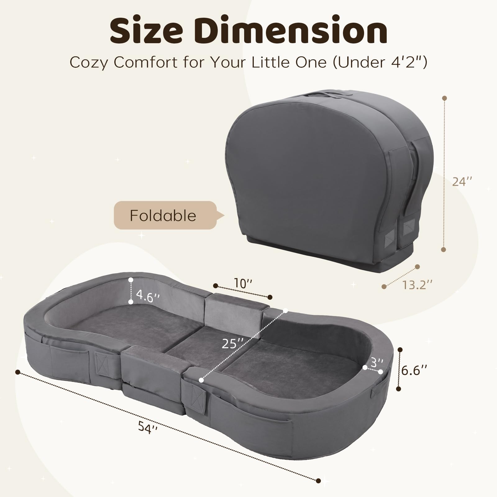 ENITYA toddler bed no assembly saves time when relaxing away from home.