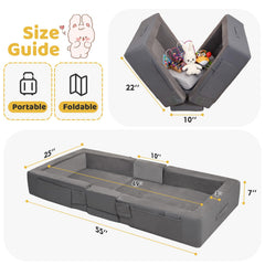 ENITYA travel bed with built-in safety rails for secure toddlers' sleep.