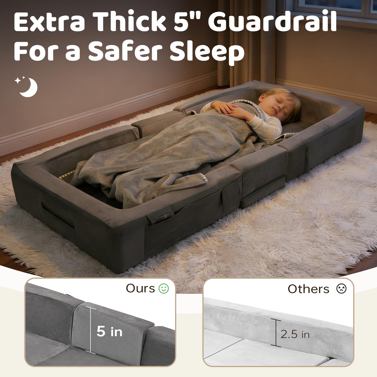 ENITYA travel bed is lightweight and folds compactly for trips.