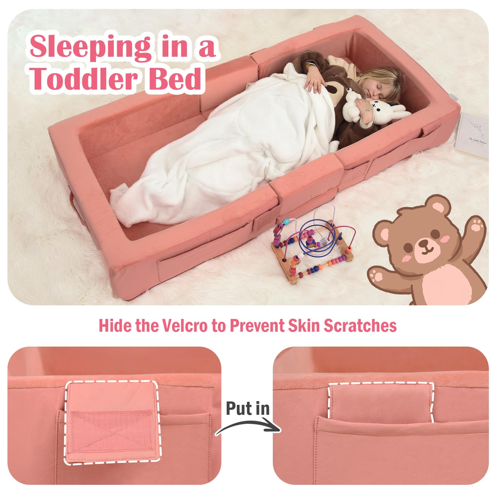 ENITYA Toddler Travel Bed no-assembly setup saves time