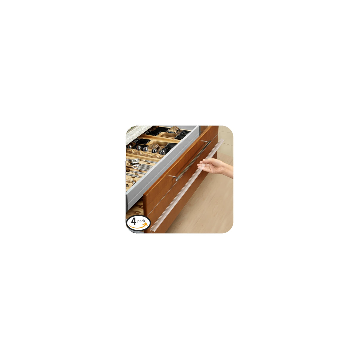 Enjaya cabinet door protector 24in fit showing slim edge shield that guards wear.