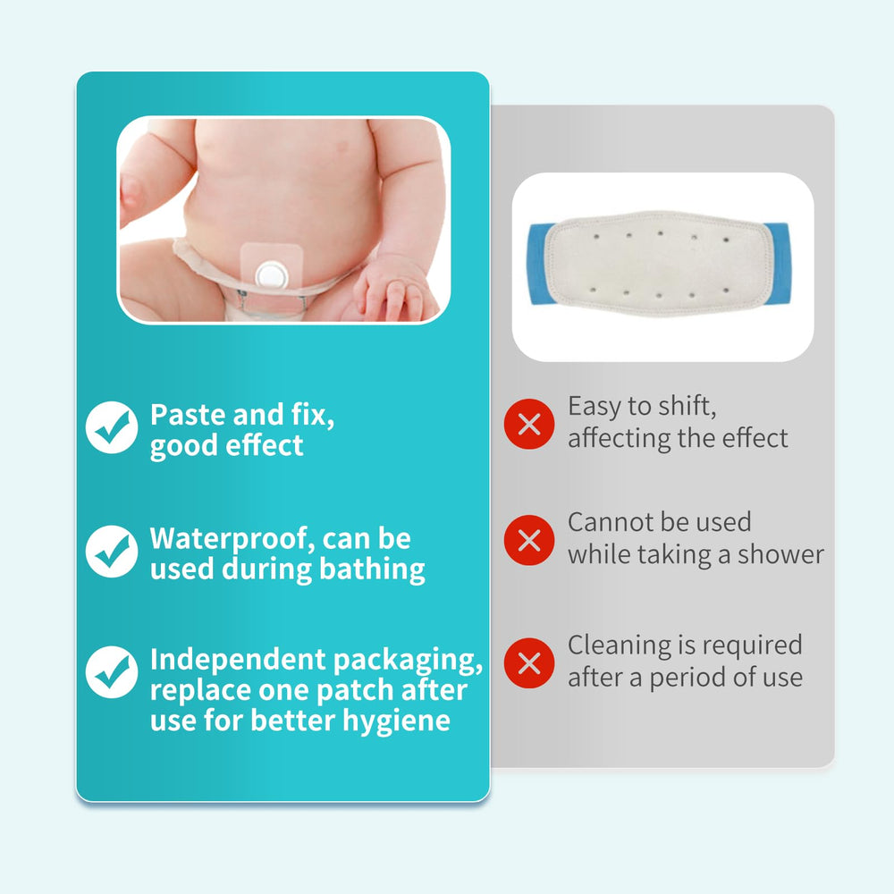 ENLUNTRA 8x8 cm belly button wrap demonstrates size and fit.