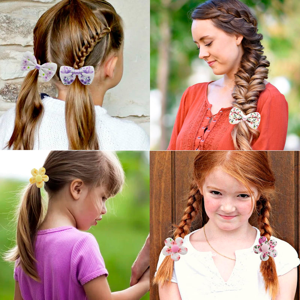Enop bows and flowers in pastel hues brighten outfits and hairstyles