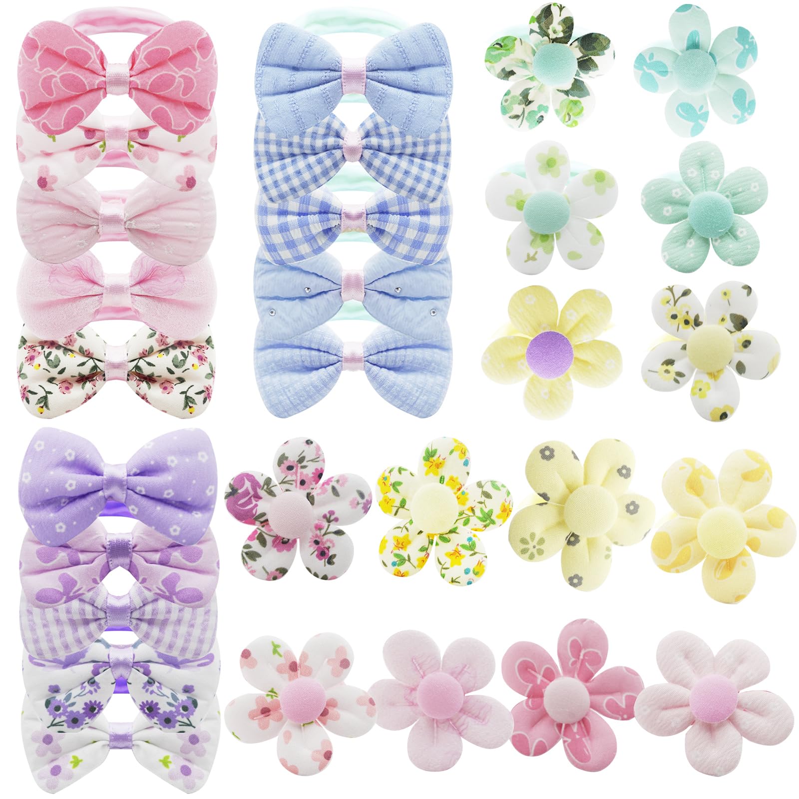 Enop toddler hair ties with bows pastel set for easy daily wear