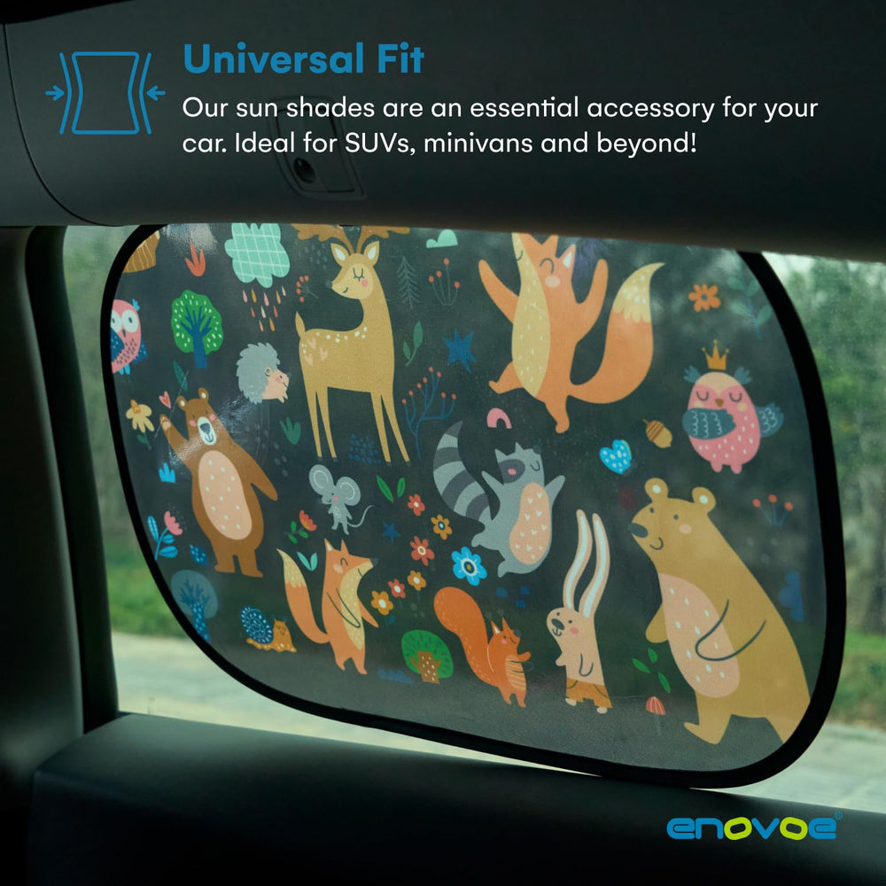 Enovoe heat-regulation shade helps keep interior cooler during sunny drives.