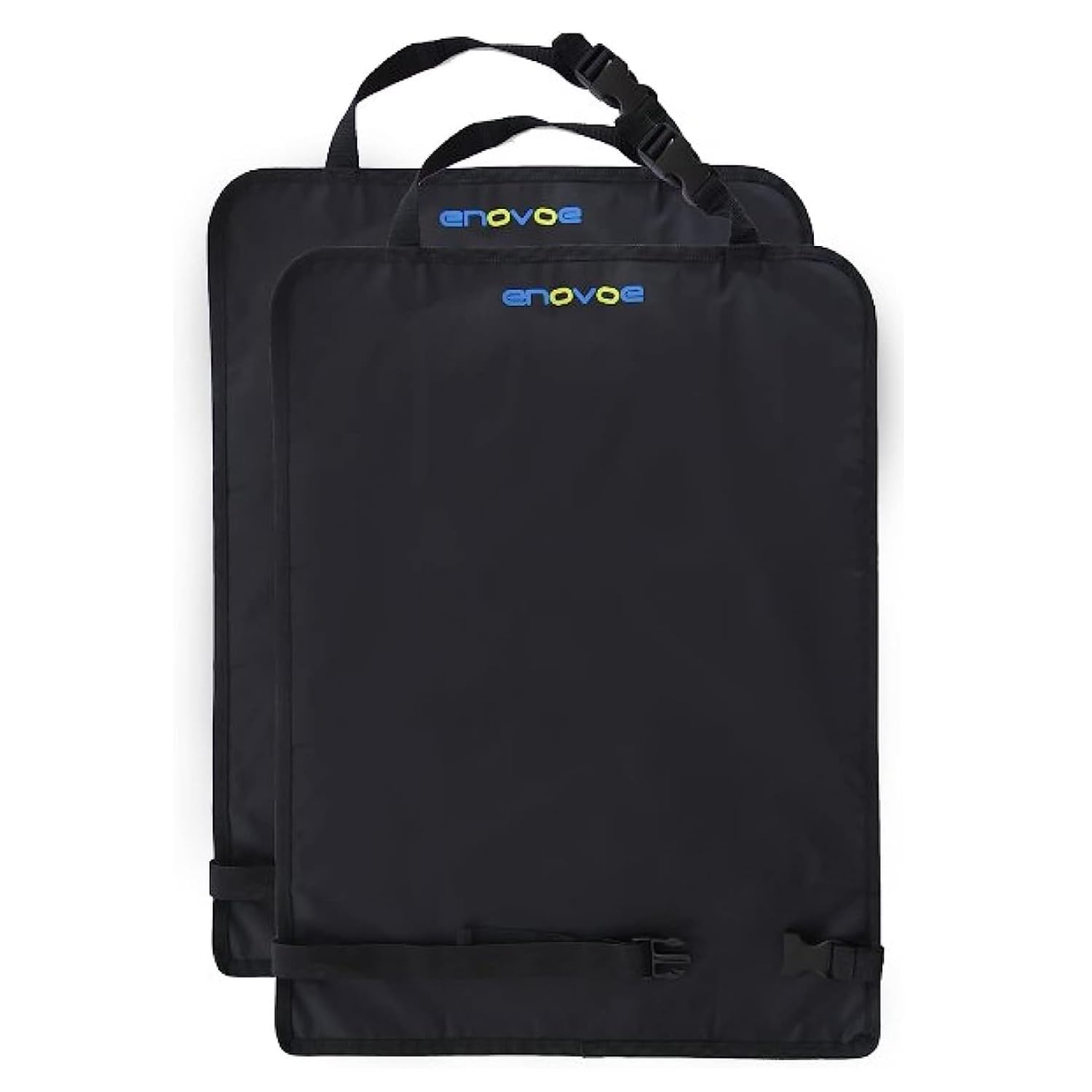 Enovoe Kick Mats two-pack packaged shields upholstery from dirt.