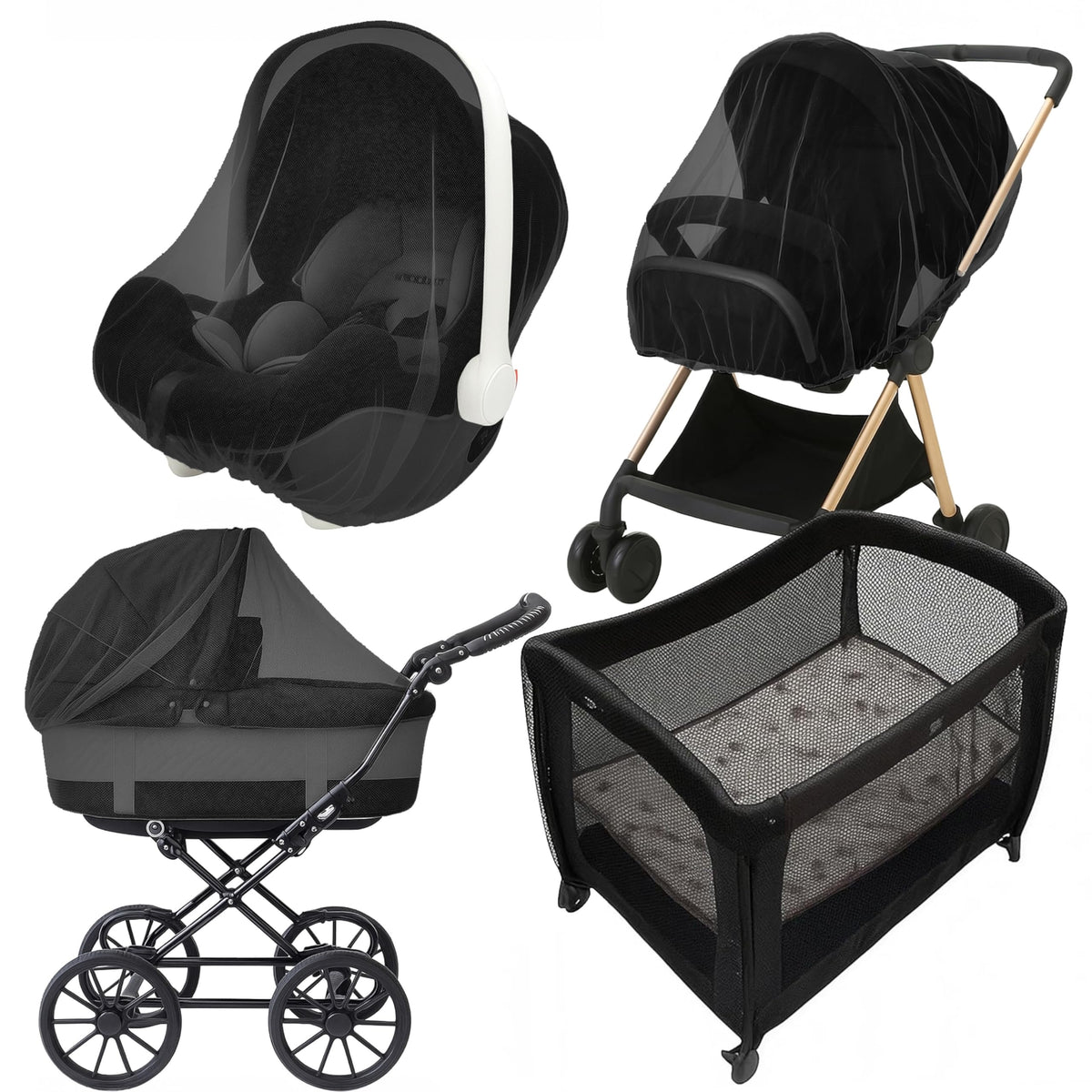 Enovoe mosquito net for stroller keeps baby protected from insects during outdoor strolls