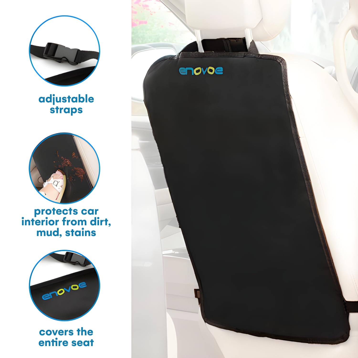 Enovoe waterproof back-seat protector guards against spills during trips