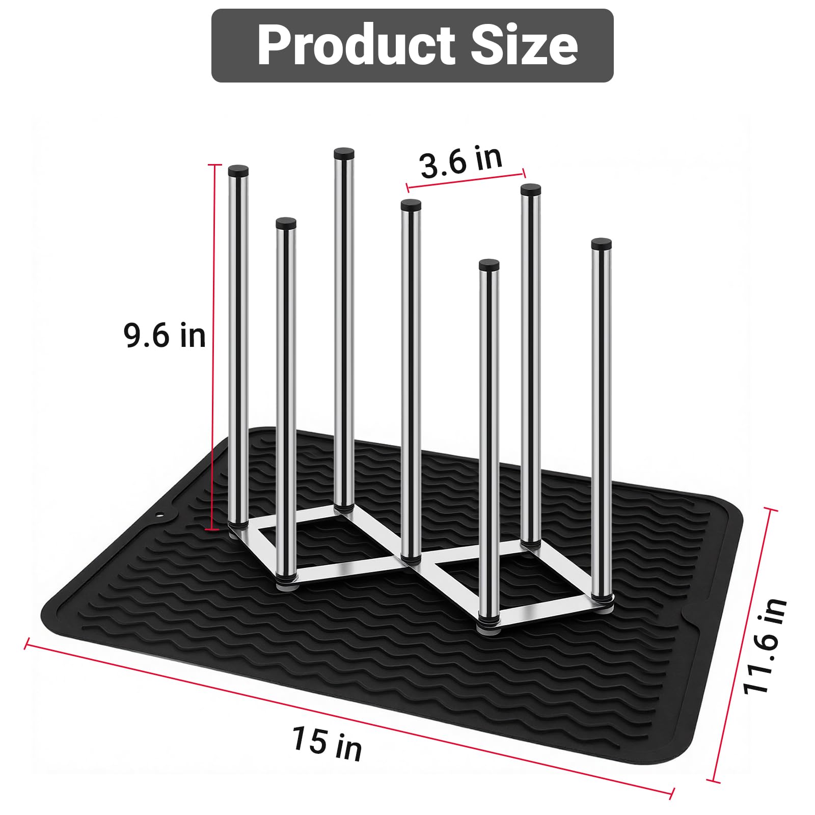Enprotty non-slip silicone mat close-up showing drip-catching protection for countertops.