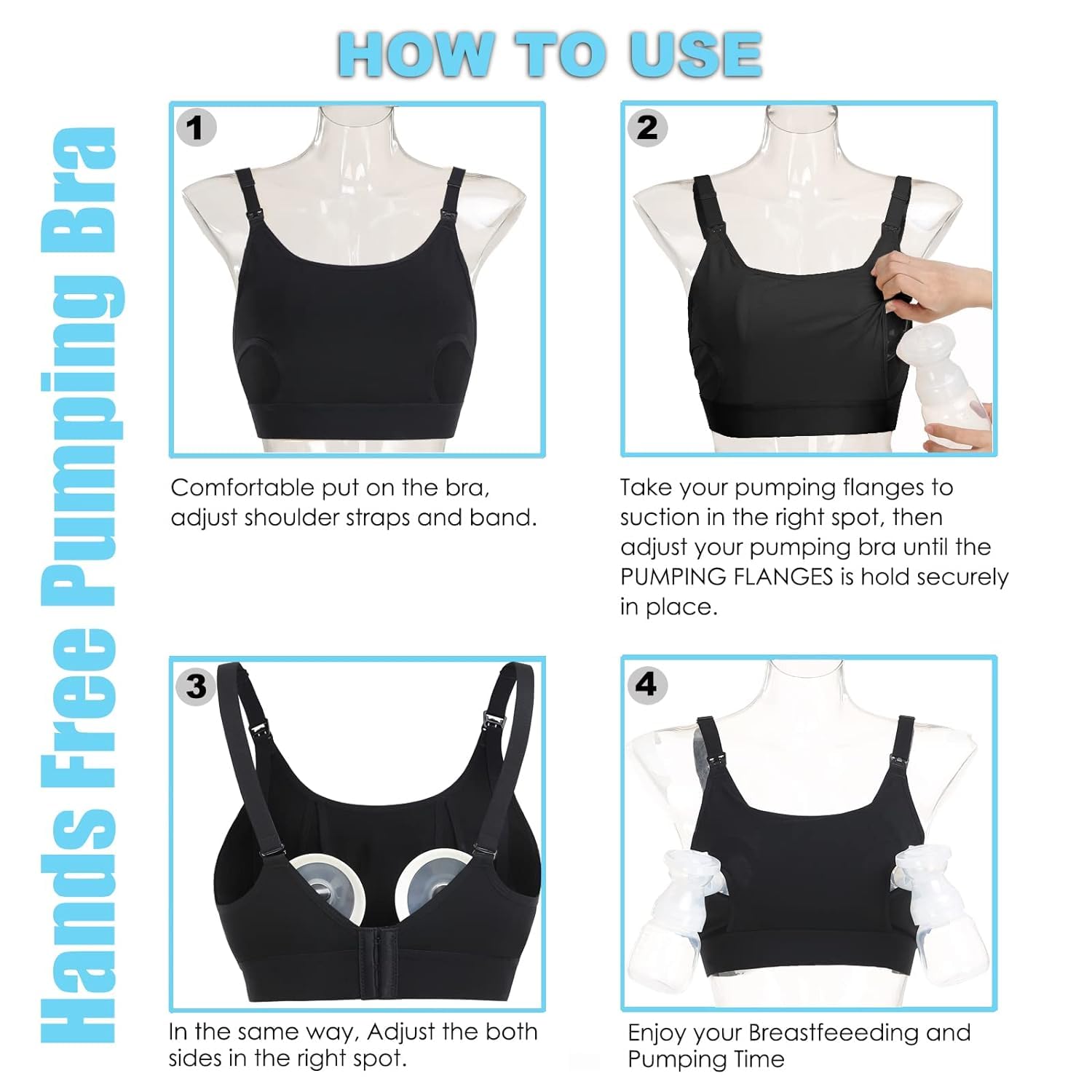 ENSDOAR hands-free pumping bra ideal for home, work, travel, or quick pumping sessions.