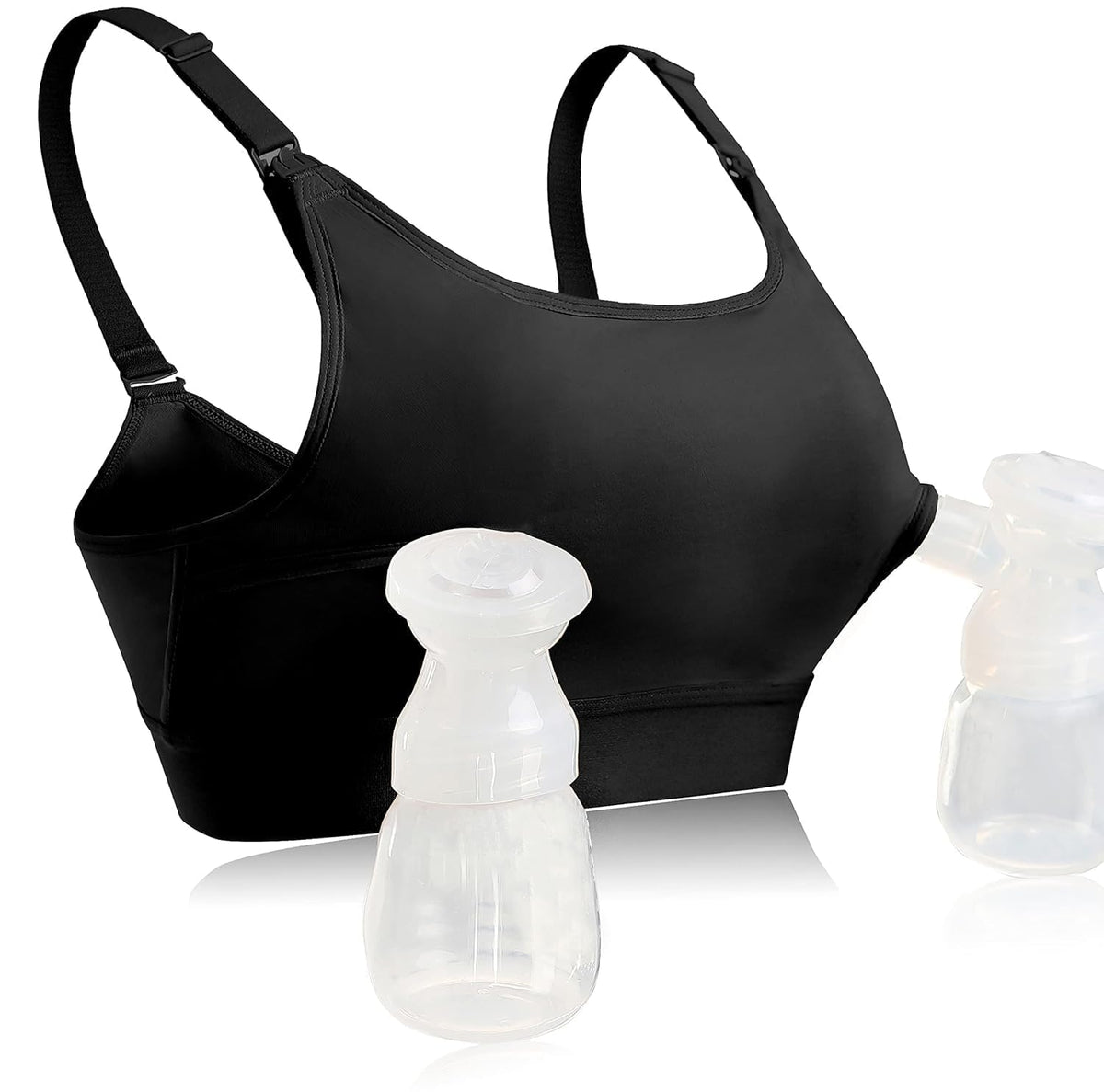ENSDOAR Hands Free Pumping Bra front view showing secure all-day comfort.
