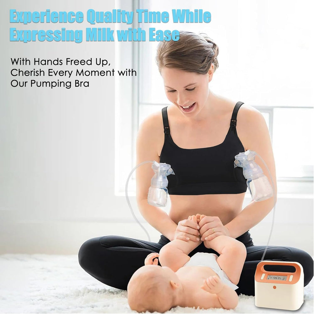 ENSDOAR Hands Free Pumping Bra removable padding for customizable comfort.