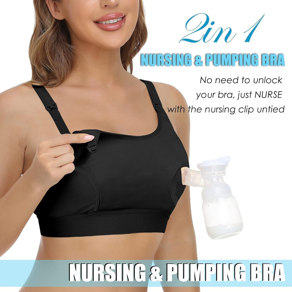 ENSDOAR versatility image demonstrates maternity, nursing, pumping, and workout use.