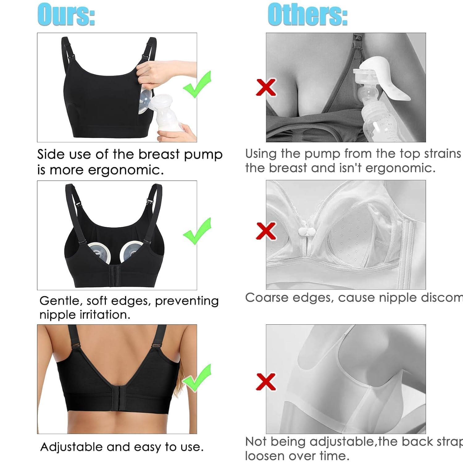 ENSDOAR patent-protected clasp ensures easy switching between pumping and nursing.
