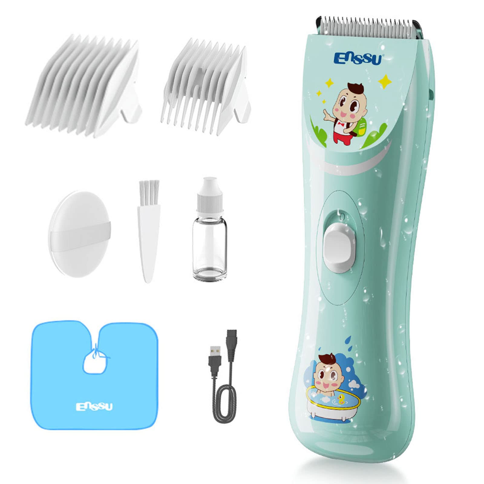 ENSSU baby hair clipper lowers noise for calm grooming.