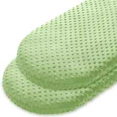 Entisn bassinet sheet in Sage Green with minky dot texture for gentle sleep.