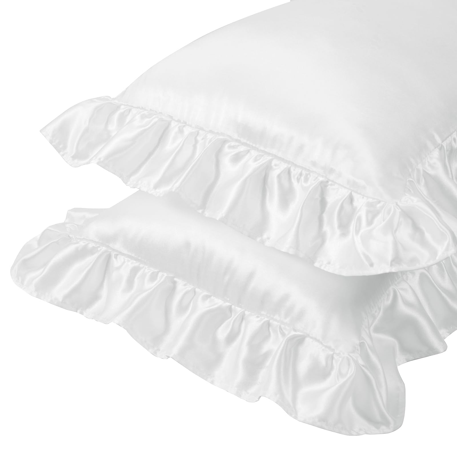 Entisn Nursery-decor-friendly white satin complements boys' and girls' rooms.