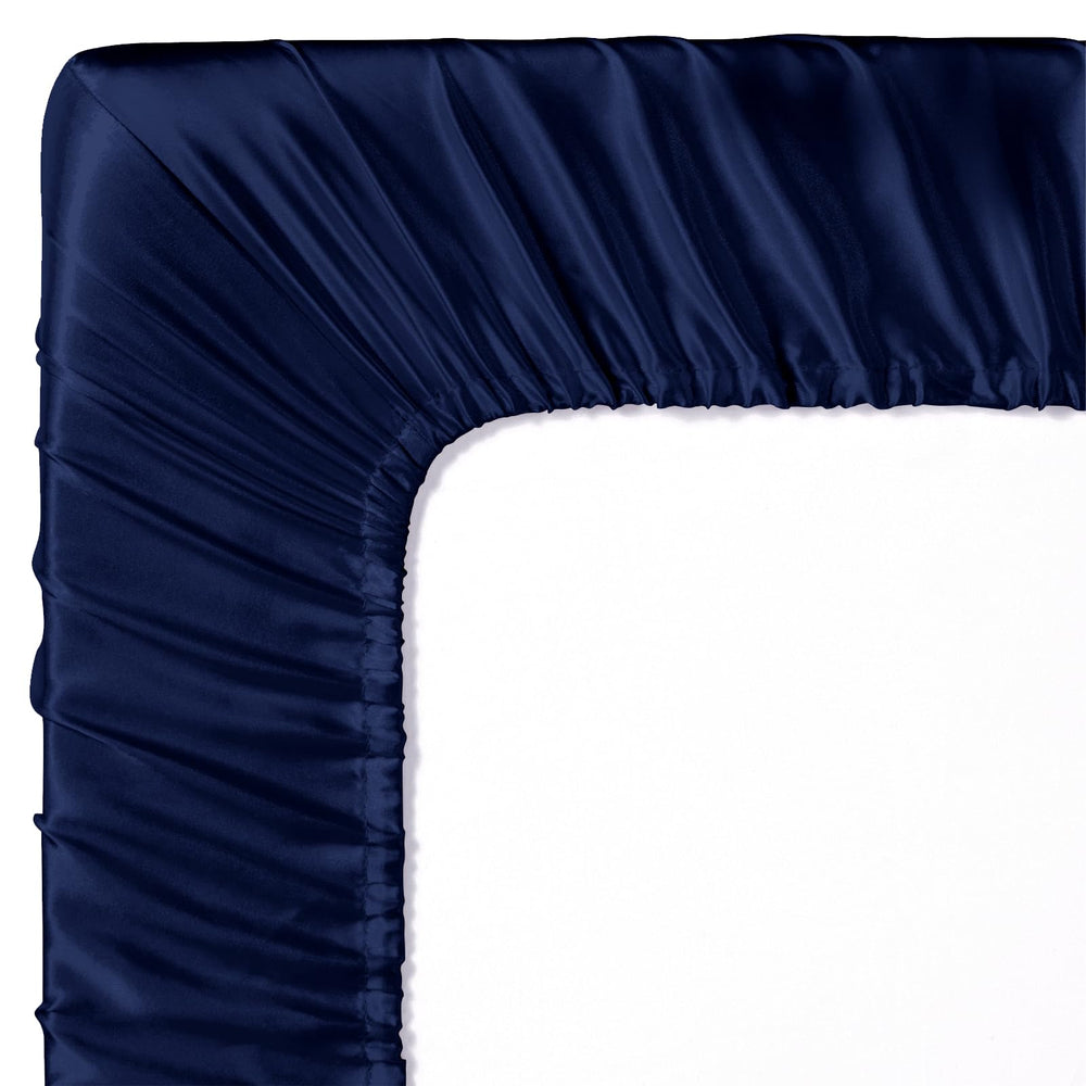 Entisn satin crib sheets folded neatly showcase two-pack value for nursery upgrades.