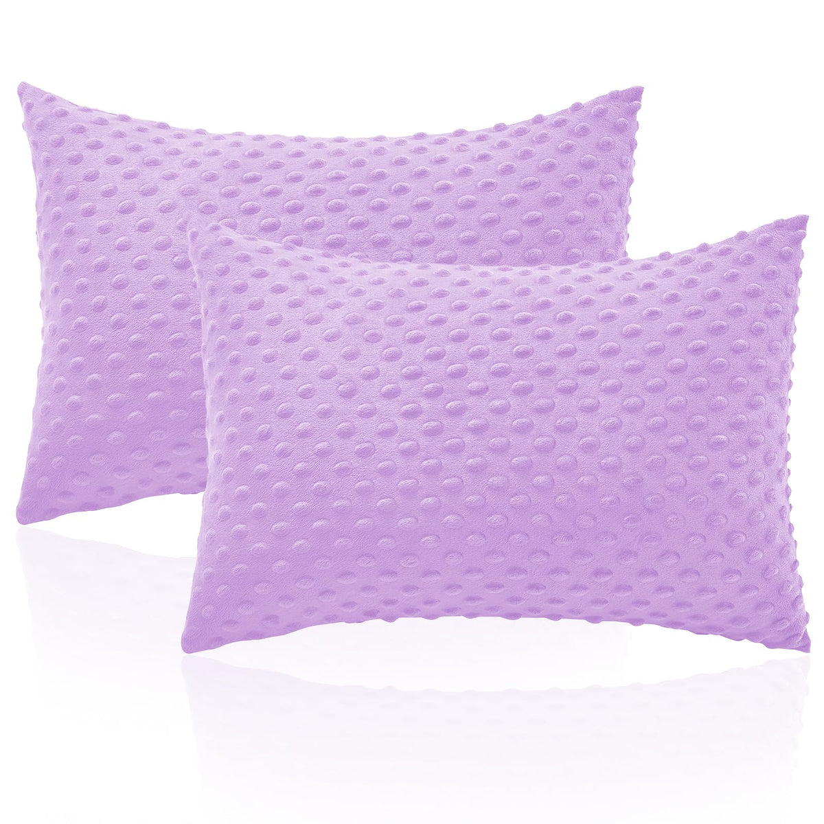 Entisn toddler pillowcase 13x18 light purple dot texture for calming sleep.
