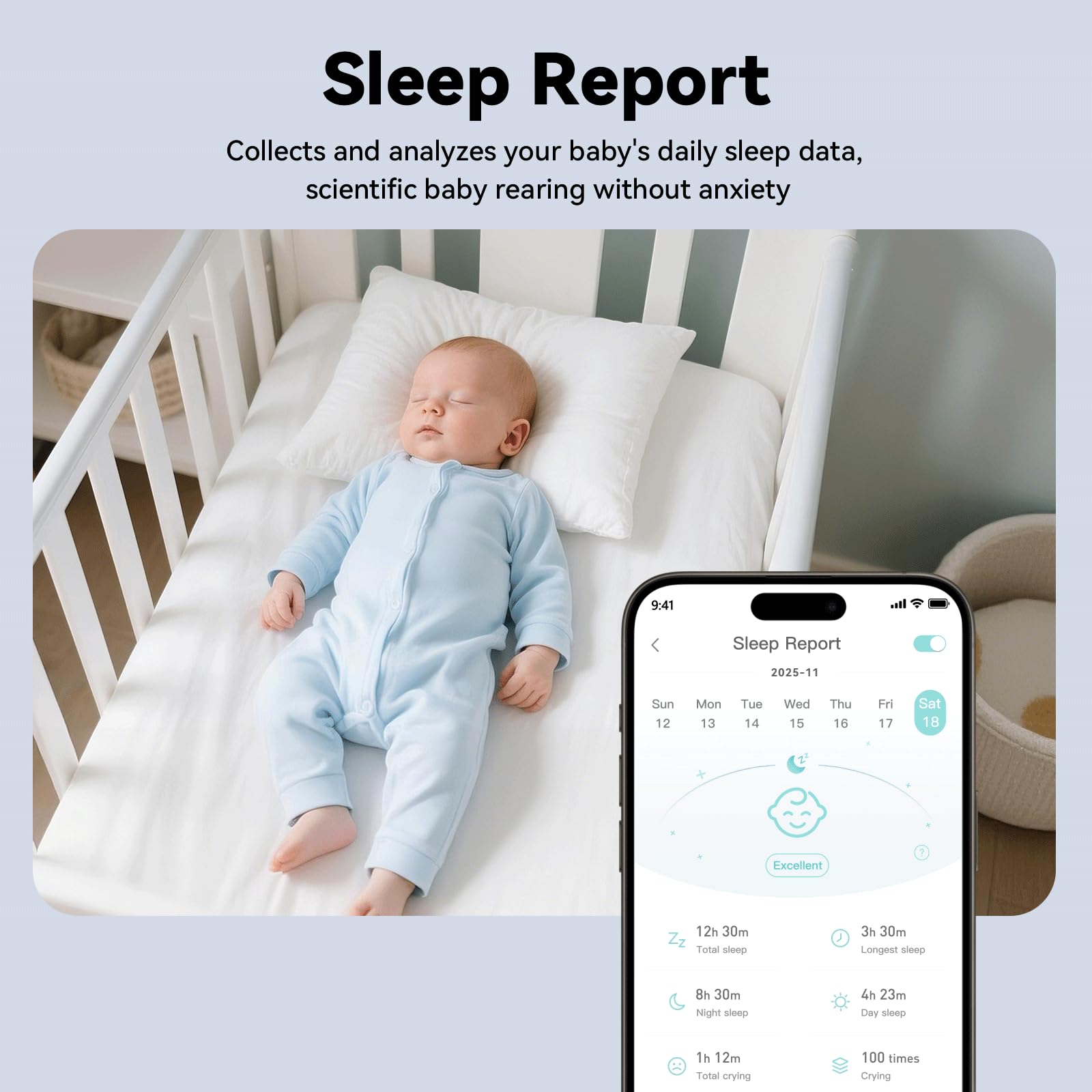 Envilink smart video baby monitor vox mode conserves battery while staying ready.