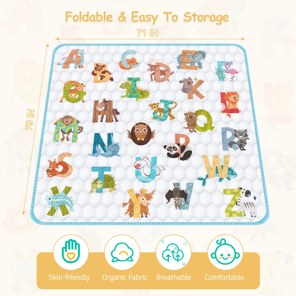 ENVTEK baby play mat non-slip surface keeps baby secure during play.