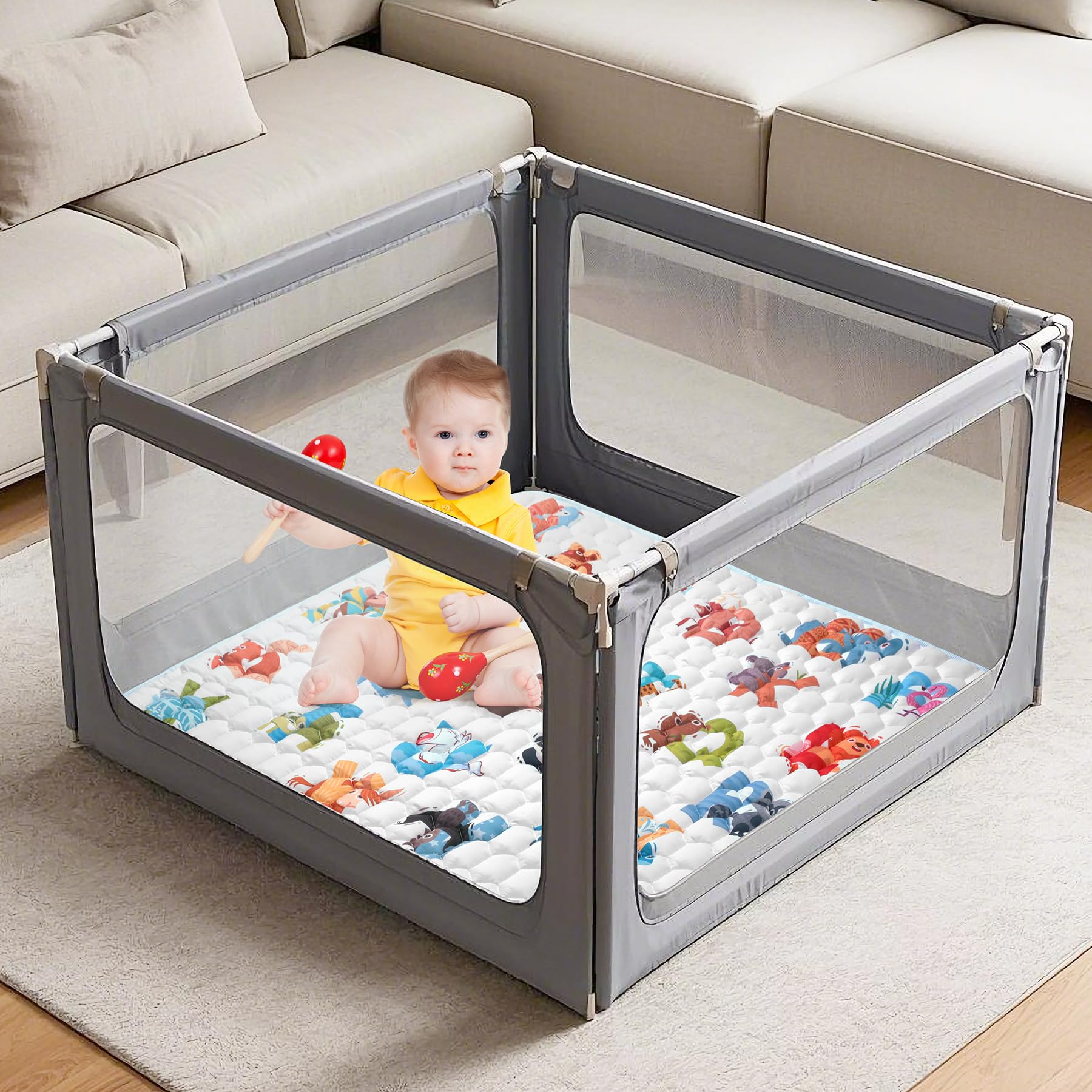 ENVTEK baby play mat odorless surface promotes calm play sessions.