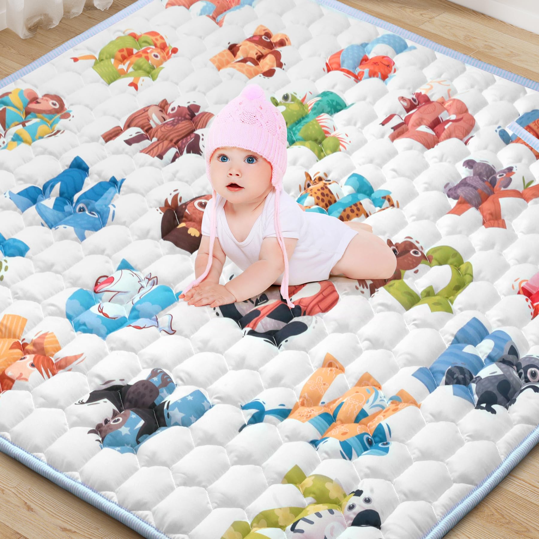 ENVTEK baby play mat vacuum-packed packaging indicating easy opening.