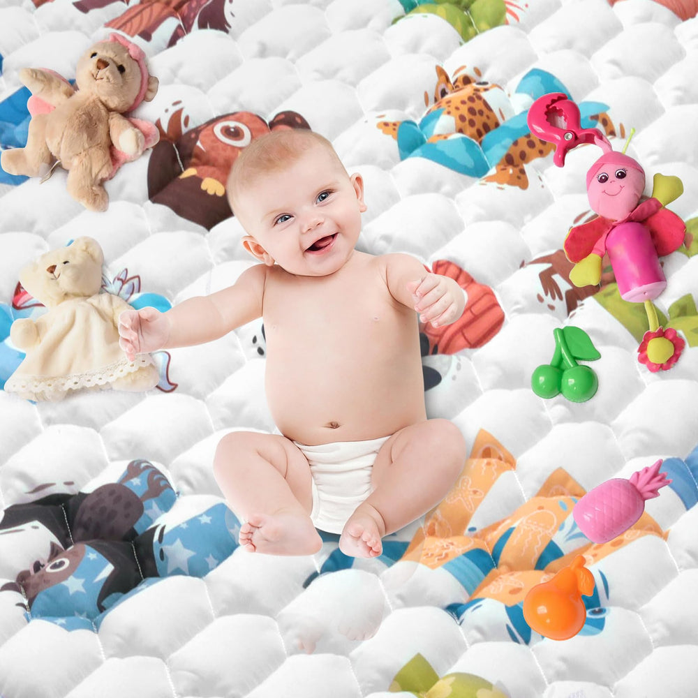 ENVTEK baby play mat washable fabric for quick cleanup.