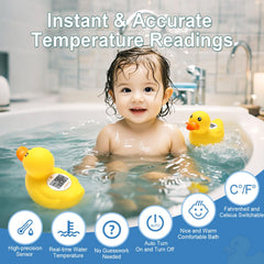 Eobeo temperature alert LCD display shows hot or cool bath temps at a glance
