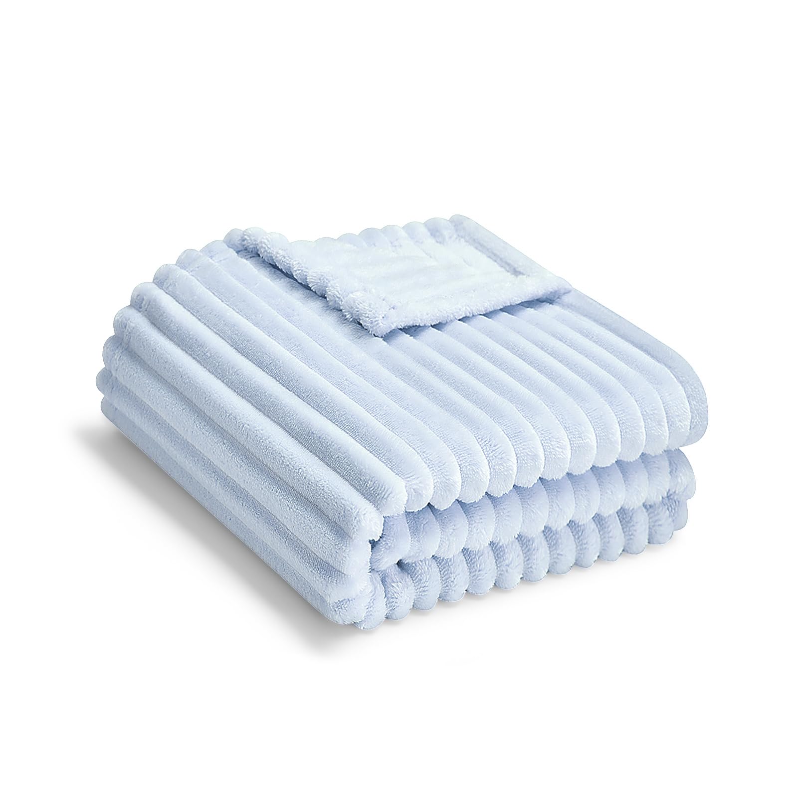 Eonkasp soft fleece baby blanket blue stripes for crib comfort.
