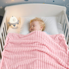 Eonkasp blanket draped in crib emphasizes elegant stripes and breathable warmth