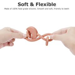 Eoopoon baby ring teether grasped by tiny hands for easy hold