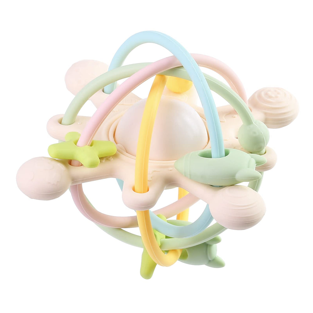 Eoopoon baby teether toy front view with soft silicone for gentle teething relief.