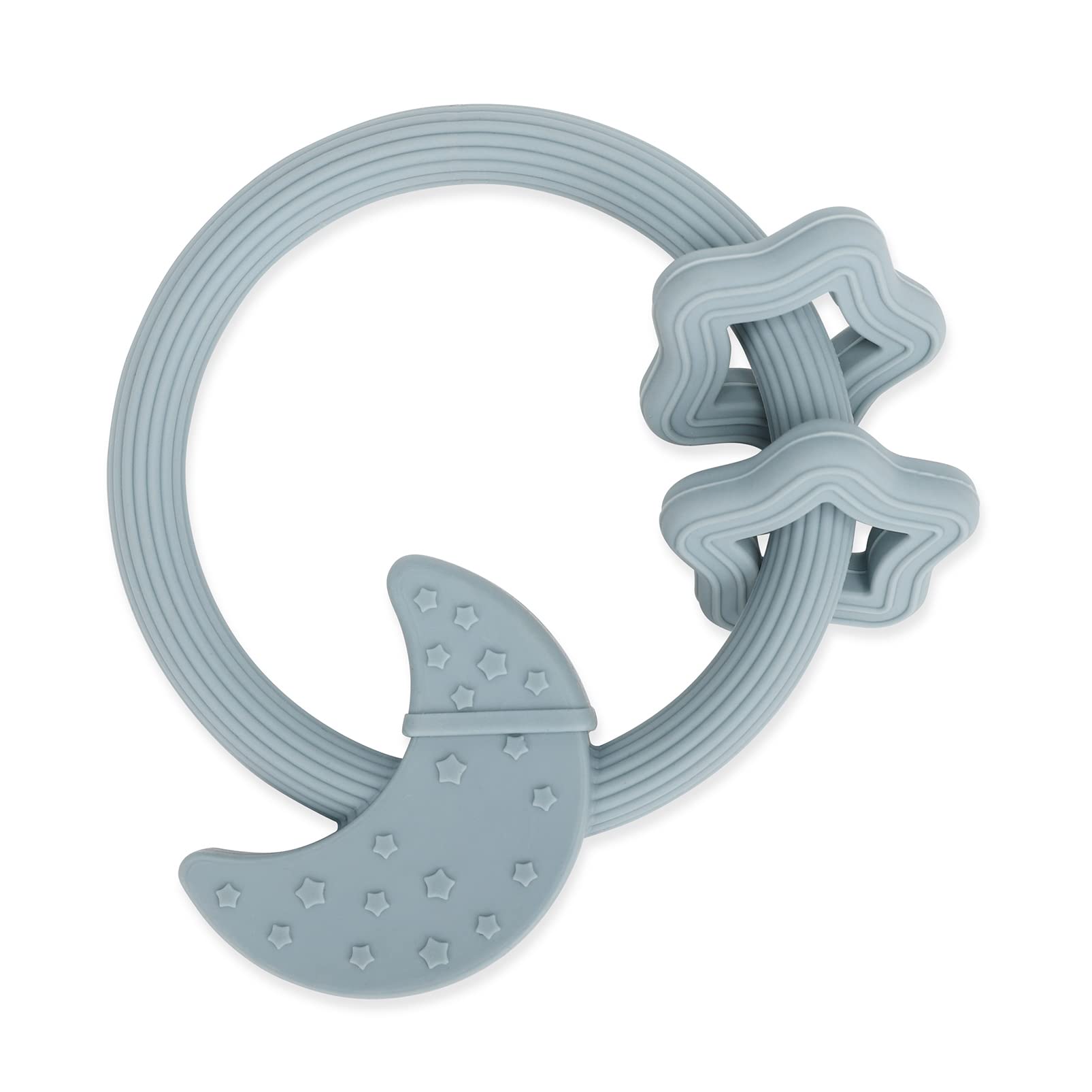Eoopoon silicone baby teether ring soothing gums for 3-month-olds