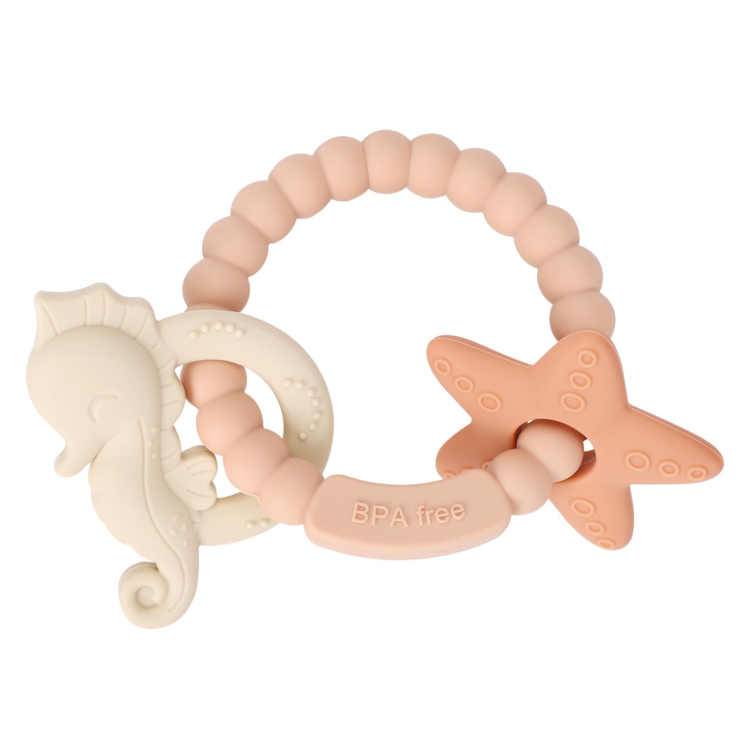Eoopoon teething ring blush handgrip for easy hold during teething