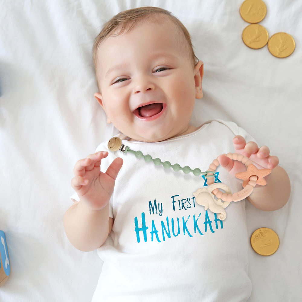Eoopoon teething ring blush ocean design for playful holiday vibes
