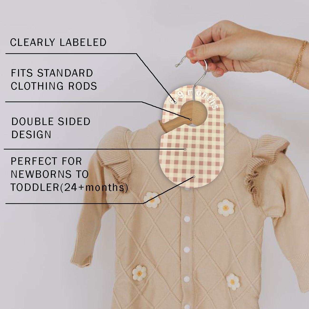 eoscasely baby closet divider eight sizes newborn to 12m for organized growth.