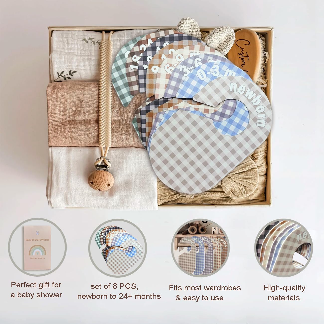 eoscasely baby closet divider nursery-decor aesthetic adds soft charm to the room.