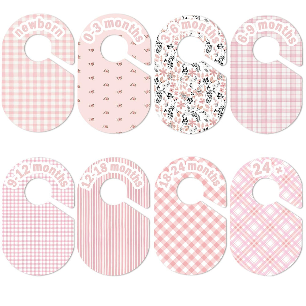 eoscasely baby closet divider pink front view facilitates quick sorting of newborn outfits