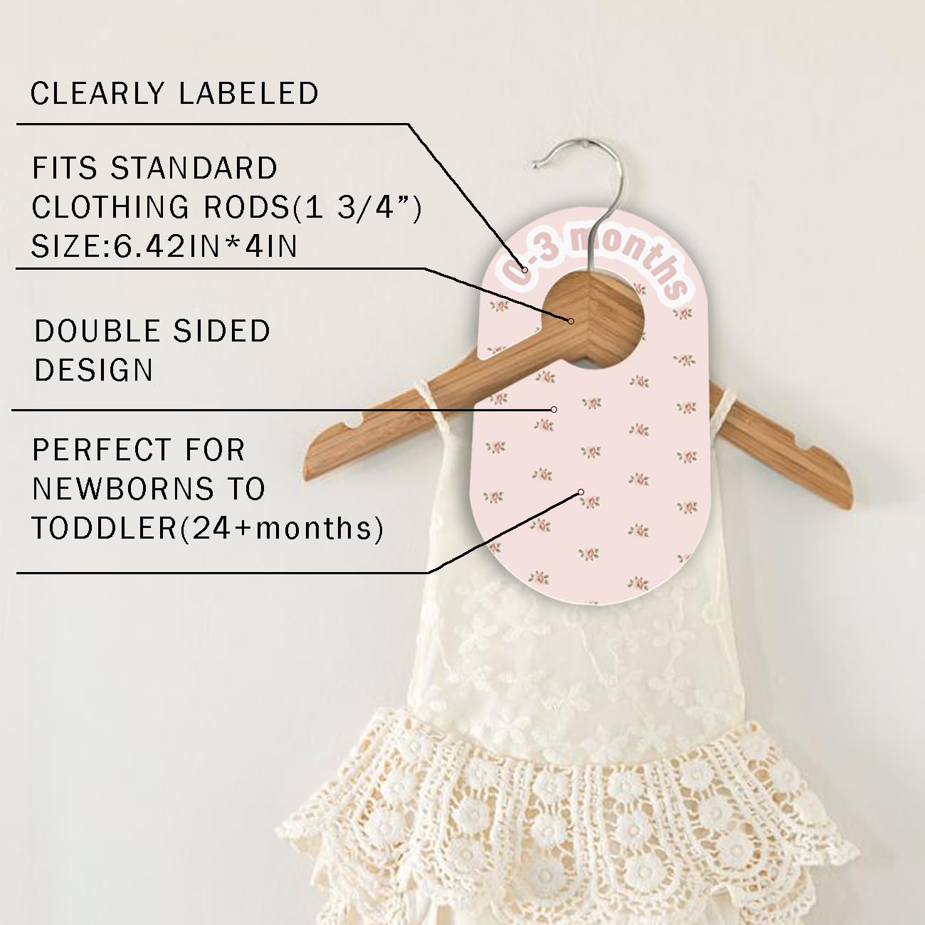 eoscasely baby closet divider pink packaging shows gift-ready presentation