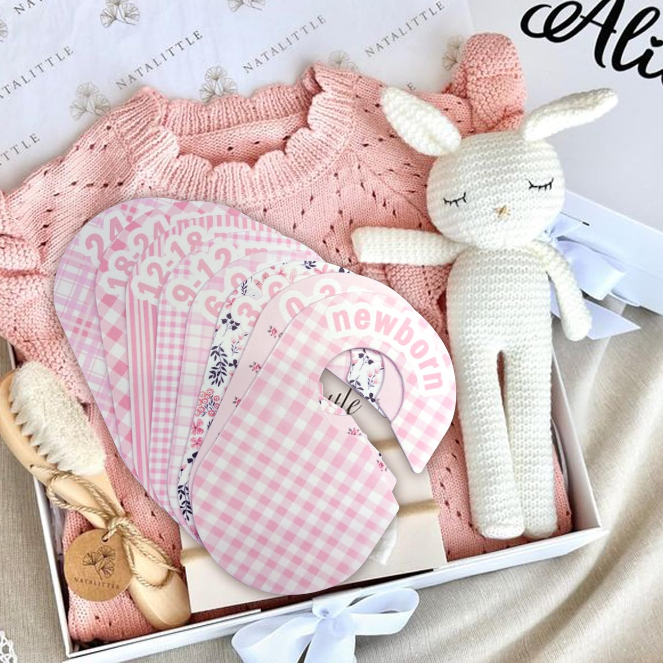eoscasely baby closet divider pink close-up pattern adds charming nursery decor