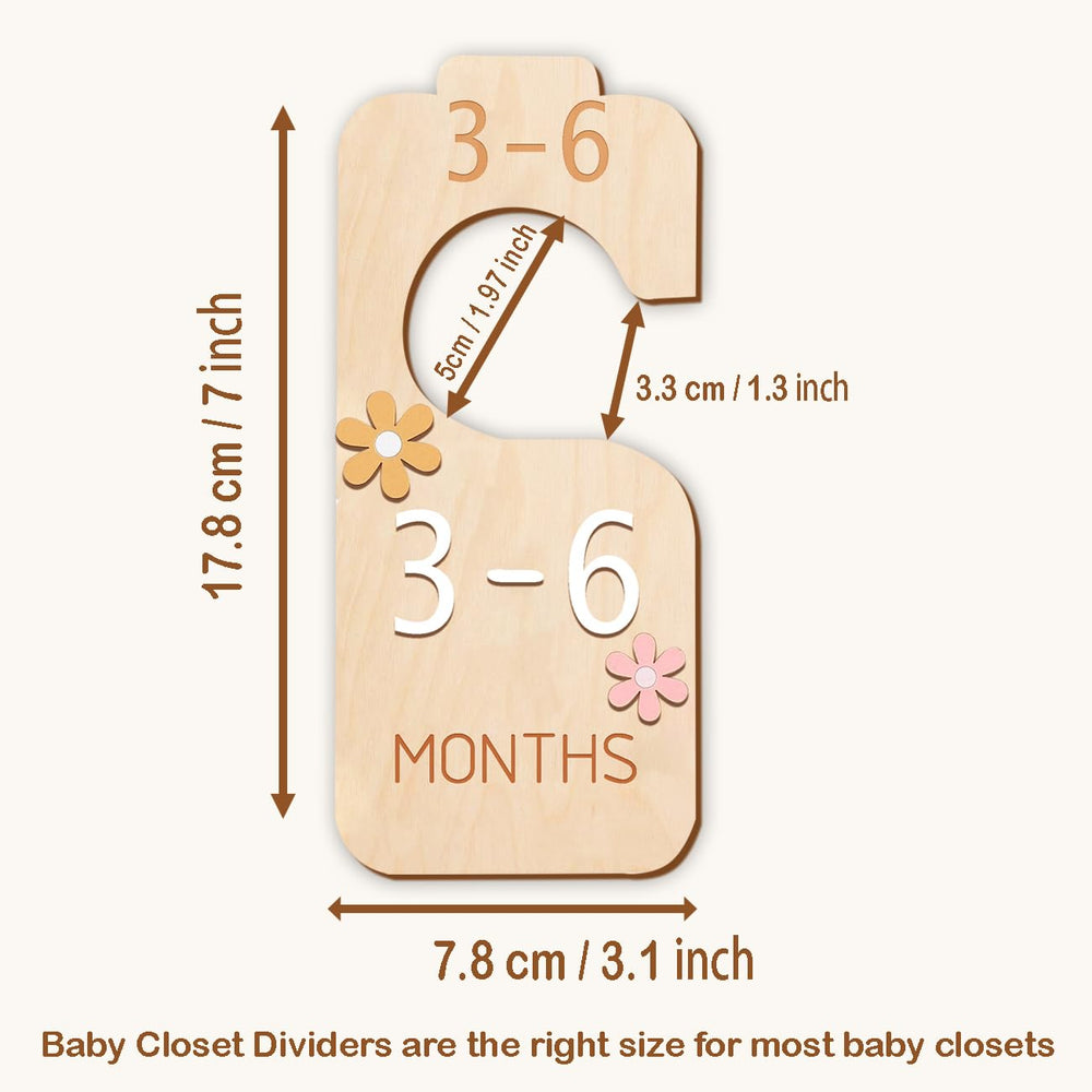 eoscasely wood texture closet divider adds warm nursery decor and durable organization.