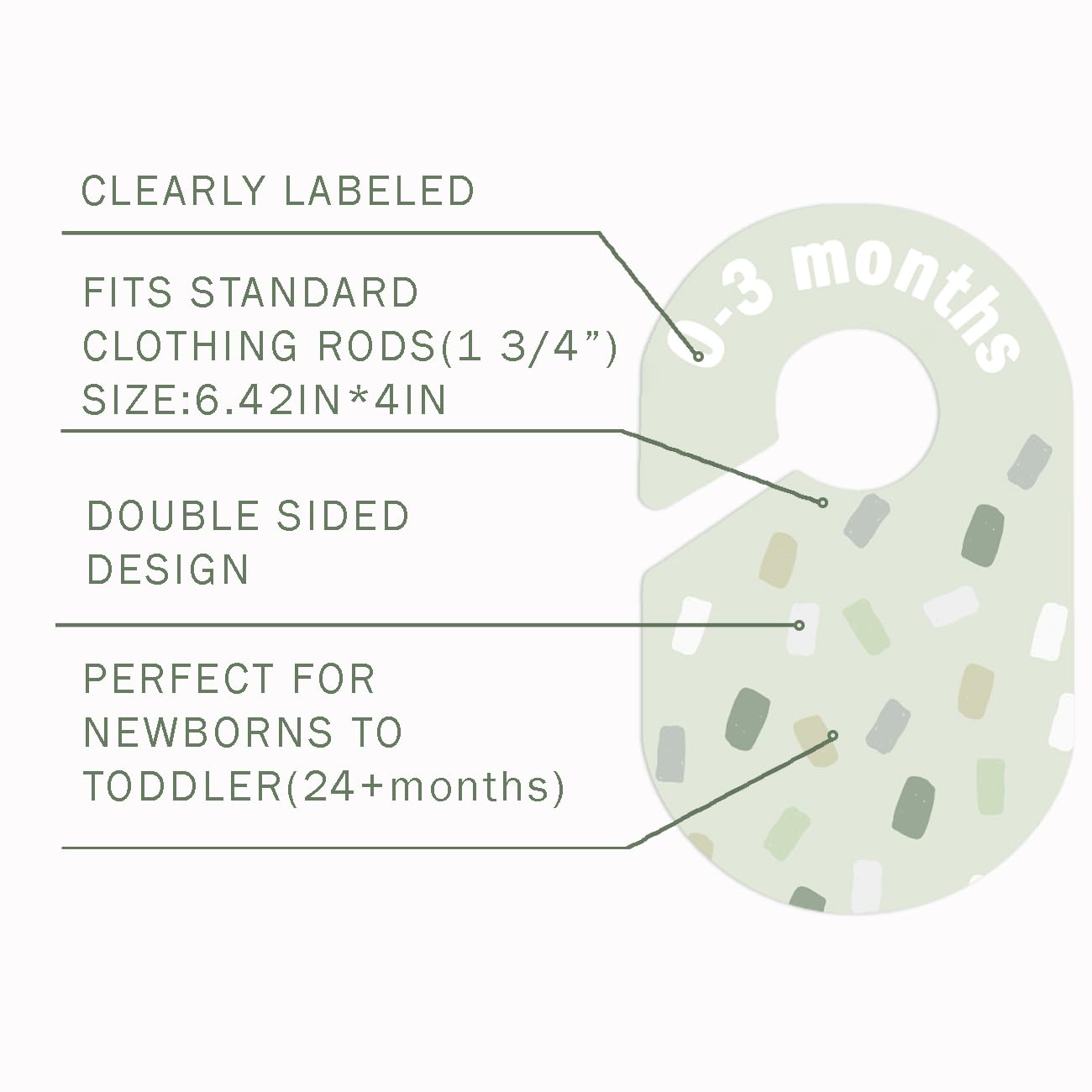 eoscasely baby closet dividers growth labels clearly mark newborn to 2 years.