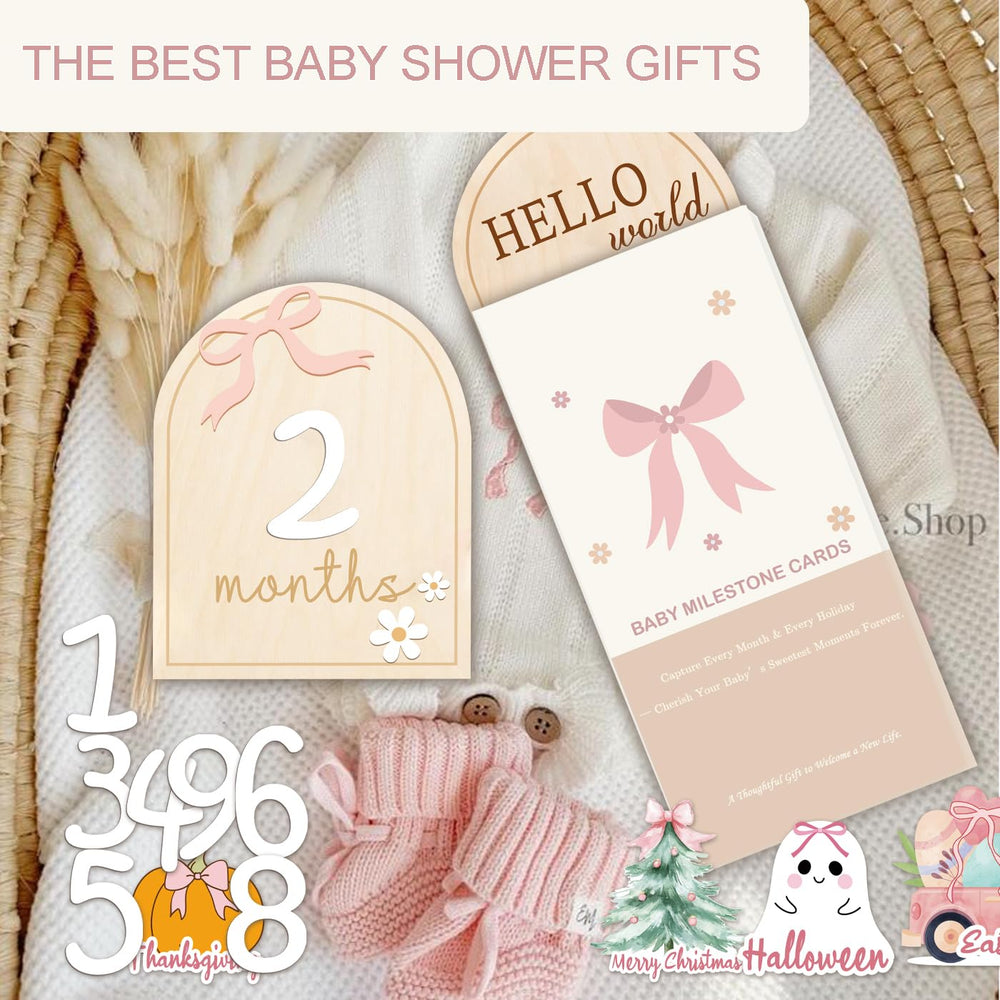 eoscasely-bow-themed-milestone-discs smooth engraving for timeless baby memory keepsakes.