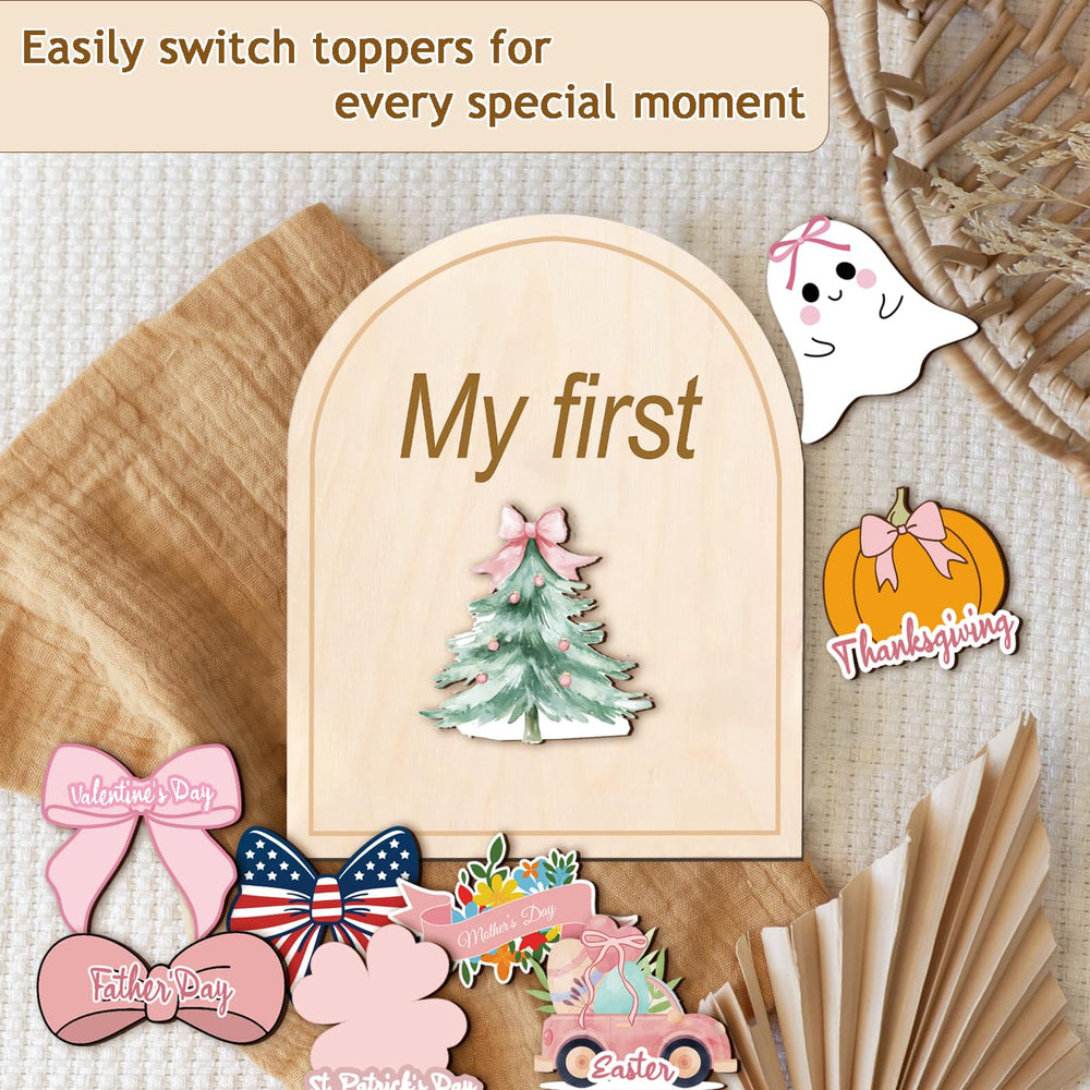 eoscasely-hello-world-sign front view for announcing your baby's arrival in monthly photos.