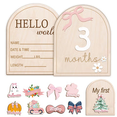 eoscasely-monthly-milestone-signs-bow-front view for adorable newborn photos and keepsake memories.