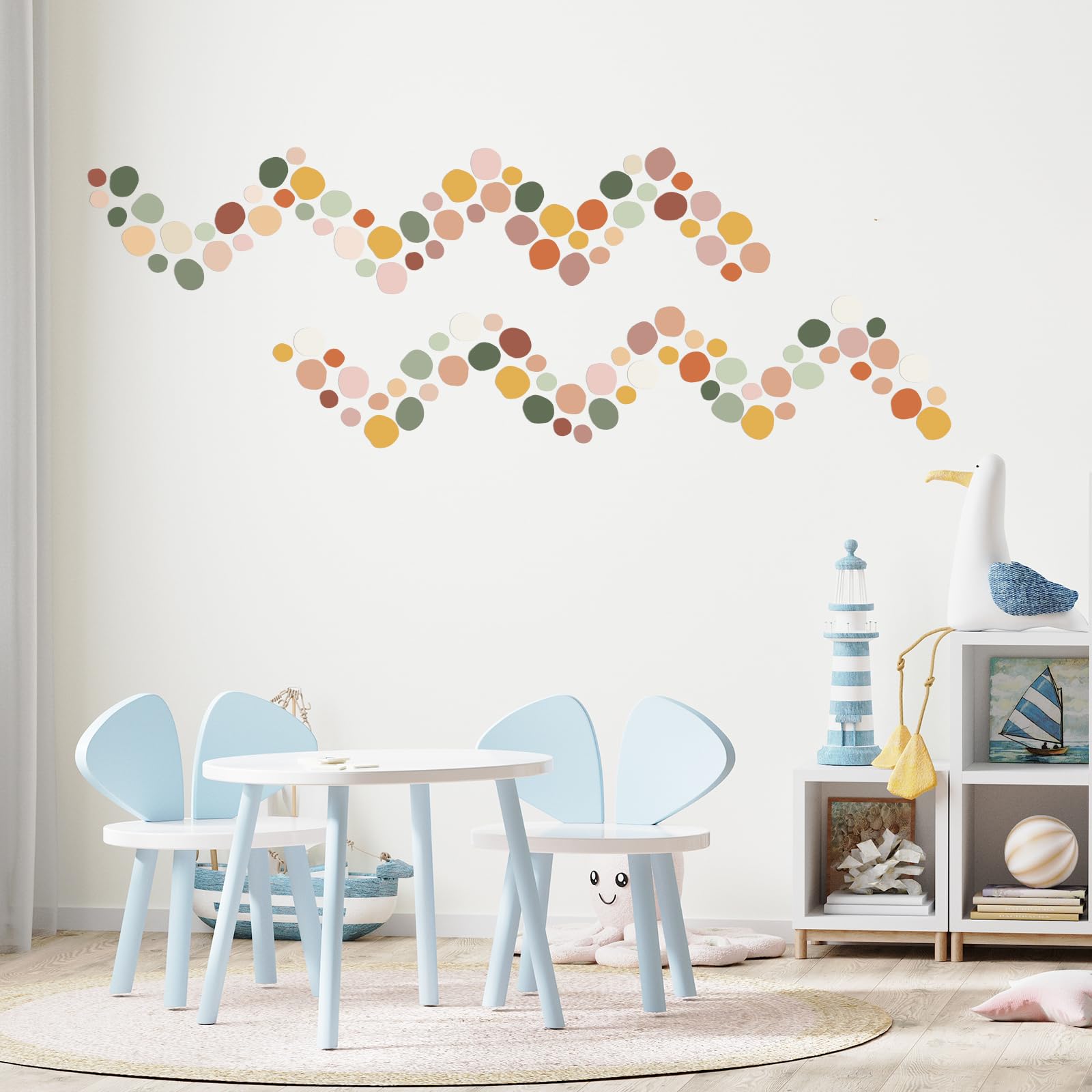 Epakh polka-dots furniture decal protects surfaces while decorating
