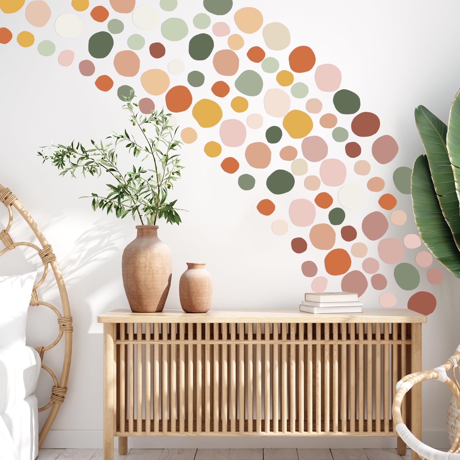 Epakh polka dots wall decal pack adds playful color to any wall project